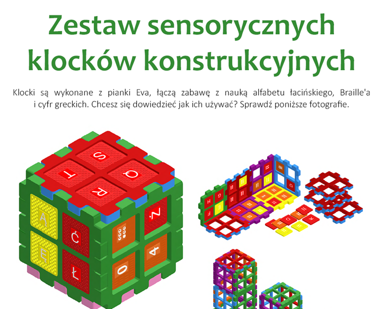 Zestaw sensorycznych klocków konstrukcyjnych